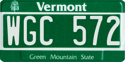 VT license plate WGC572