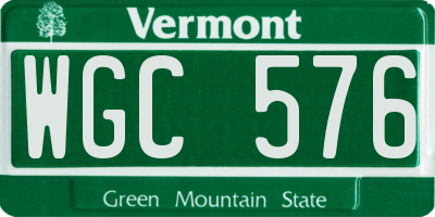 VT license plate WGC576