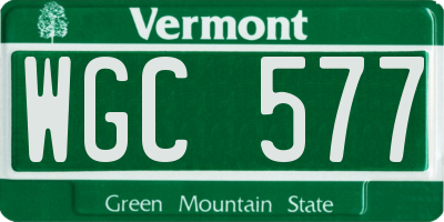 VT license plate WGC577
