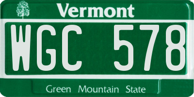 VT license plate WGC578