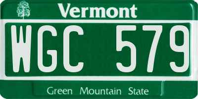 VT license plate WGC579
