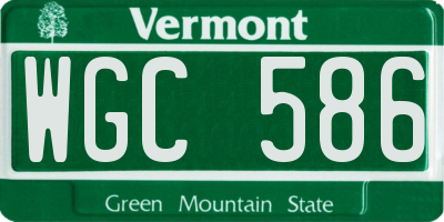 VT license plate WGC586