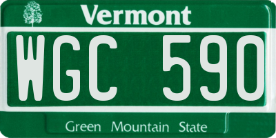 VT license plate WGC590