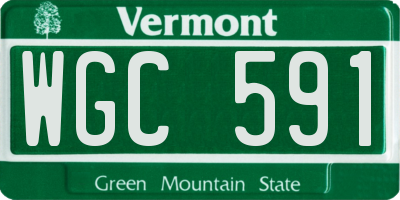 VT license plate WGC591