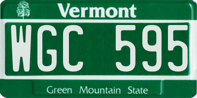 VT license plate WGC595