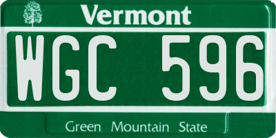 VT license plate WGC596
