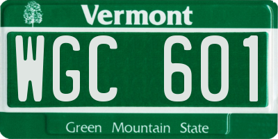 VT license plate WGC601