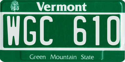 VT license plate WGC610