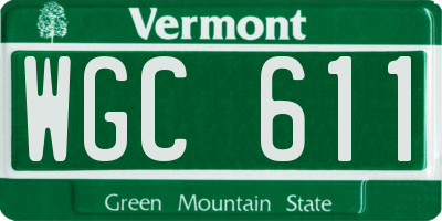 VT license plate WGC611