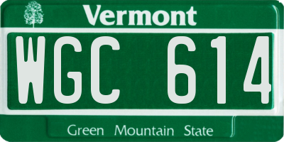 VT license plate WGC614