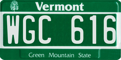 VT license plate WGC616