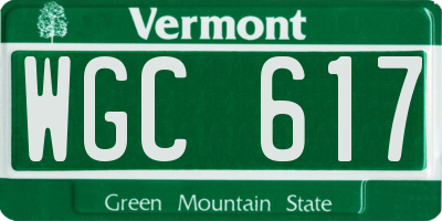VT license plate WGC617