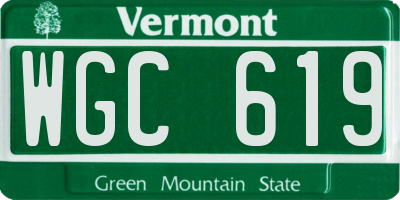 VT license plate WGC619
