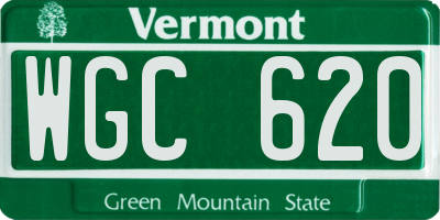 VT license plate WGC620