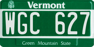 VT license plate WGC627