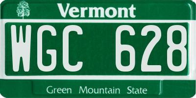 VT license plate WGC628