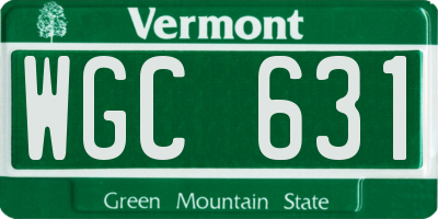 VT license plate WGC631