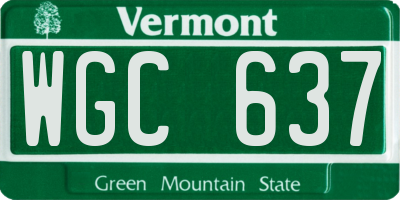 VT license plate WGC637
