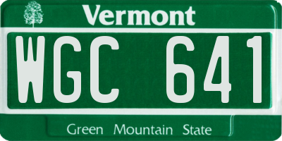 VT license plate WGC641