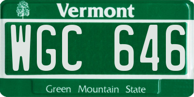 VT license plate WGC646
