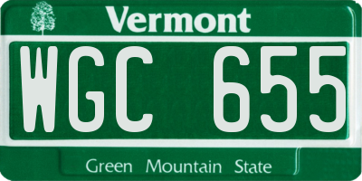 VT license plate WGC655