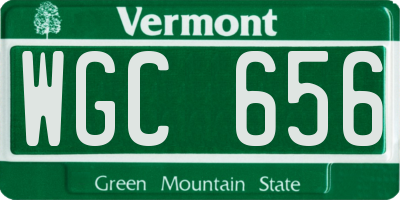 VT license plate WGC656
