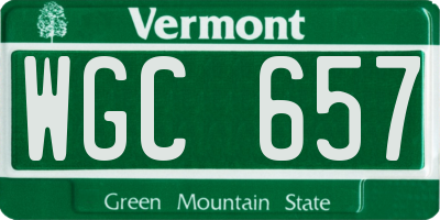 VT license plate WGC657