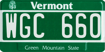 VT license plate WGC660