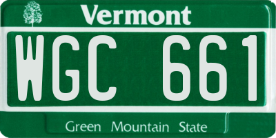 VT license plate WGC661