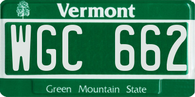 VT license plate WGC662