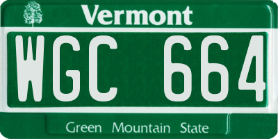 VT license plate WGC664