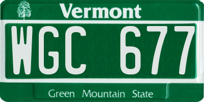 VT license plate WGC677