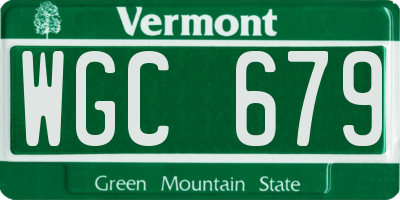 VT license plate WGC679