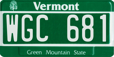VT license plate WGC681