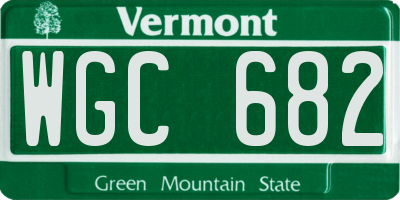 VT license plate WGC682