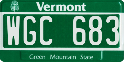 VT license plate WGC683