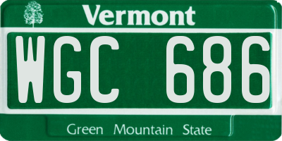 VT license plate WGC686