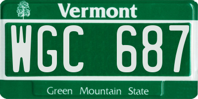 VT license plate WGC687