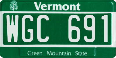 VT license plate WGC691