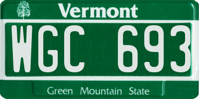 VT license plate WGC693