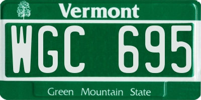 VT license plate WGC695