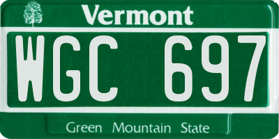 VT license plate WGC697