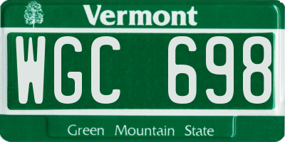 VT license plate WGC698