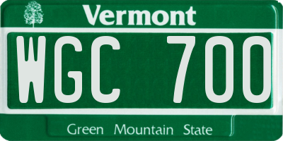 VT license plate WGC700
