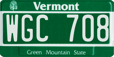 VT license plate WGC708
