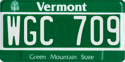 VT license plate WGC709