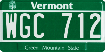 VT license plate WGC712