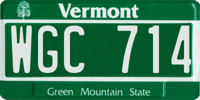VT license plate WGC714