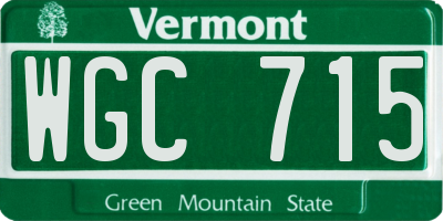 VT license plate WGC715