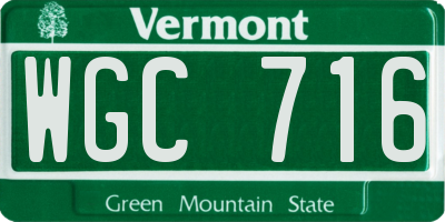 VT license plate WGC716